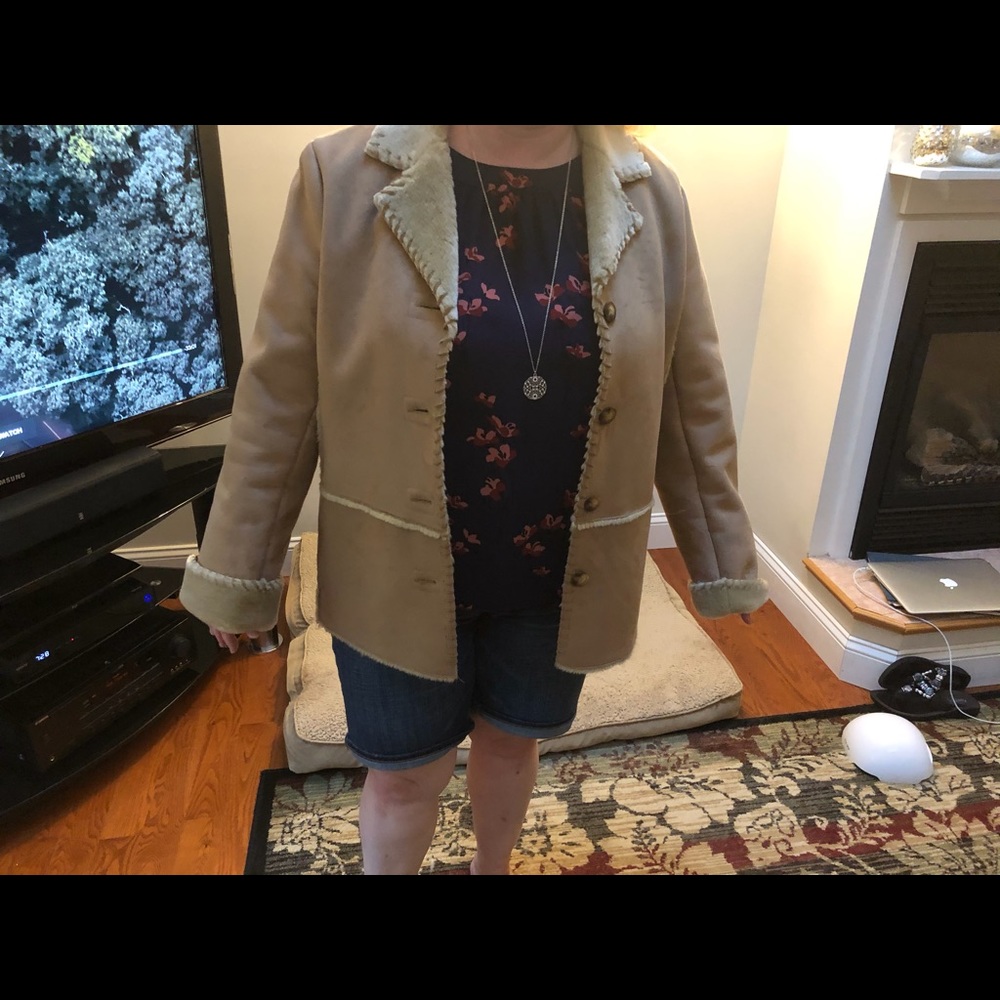 Woman’s faux suede winter coat